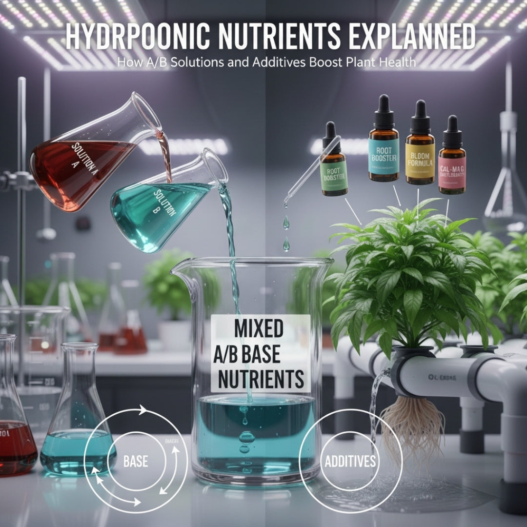 Hydroponic Nutrients Explained: How A/B Solutions and Additives Boost Plant Health